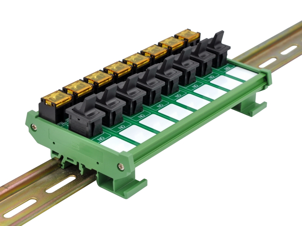 Wall Mount 8 Channel Paddle Rocker Switch Module, 10Amp 250VAC / 50VDC