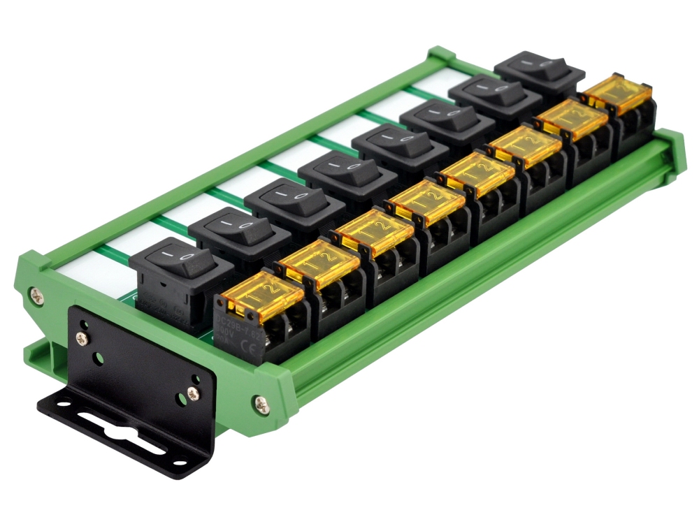 Wall Mount 8 Channel Rocker Switch Module, 10Amp 250VAC / 50VDC
