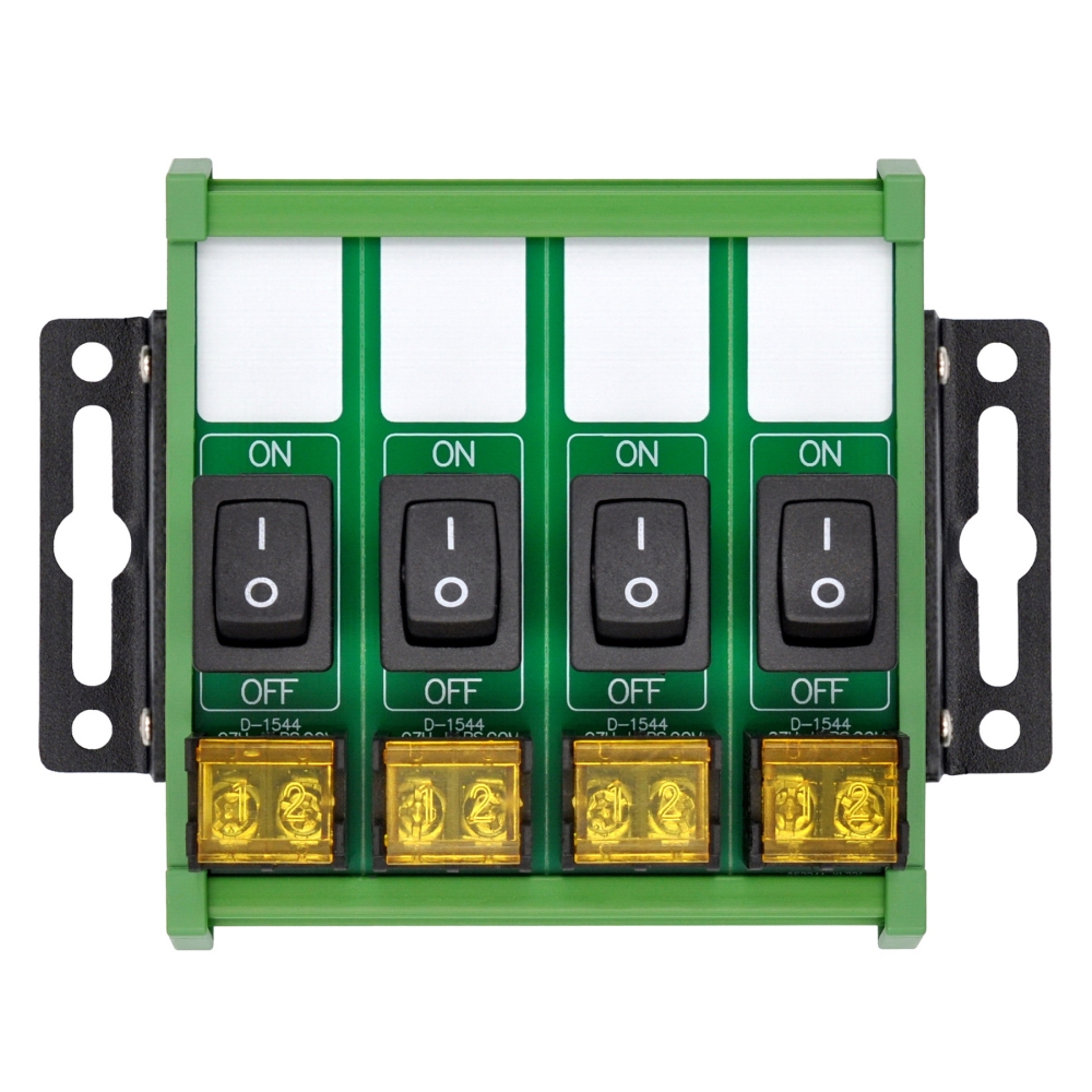Wall Mount 4 Channel Rocker Switch Module, 10Amp 250VAC / 50VDC