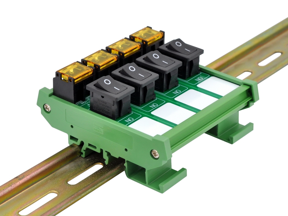 Wall Mount 4 Channel Rocker Switch Module, 10Amp 250VAC / 50VDC