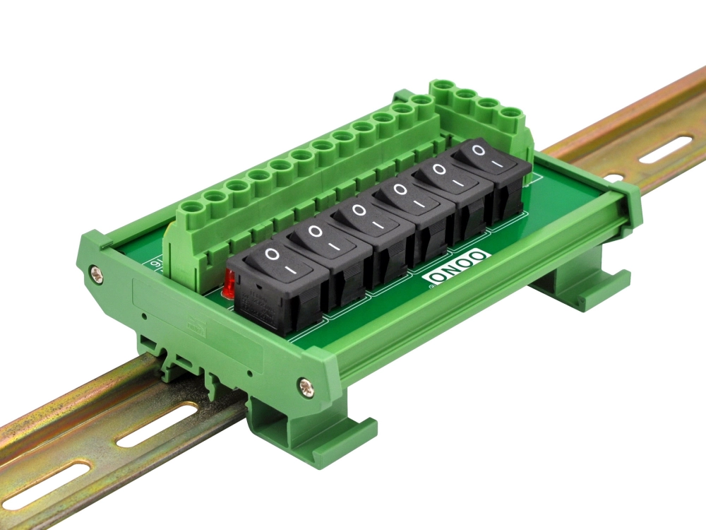 Power Distribution Strip Module Wall Mount 6 Channel Rocker Switch AC 115V 230V Power Distribution ...