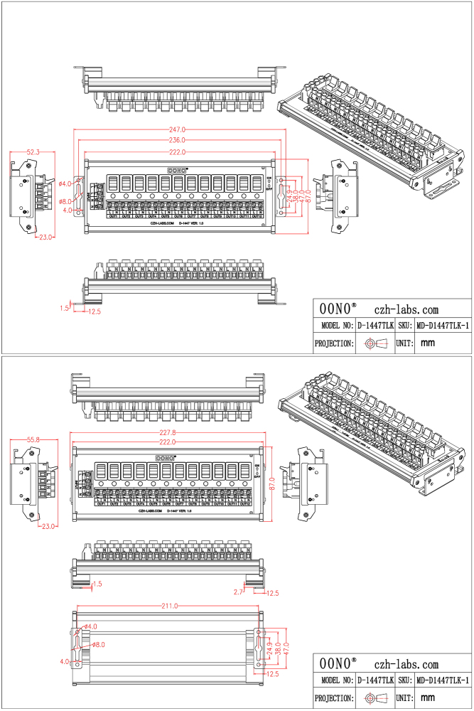 Wall Mount 12 Channel Paddle Rocker Switch AC 115V 230V Power Distribution Strip Module