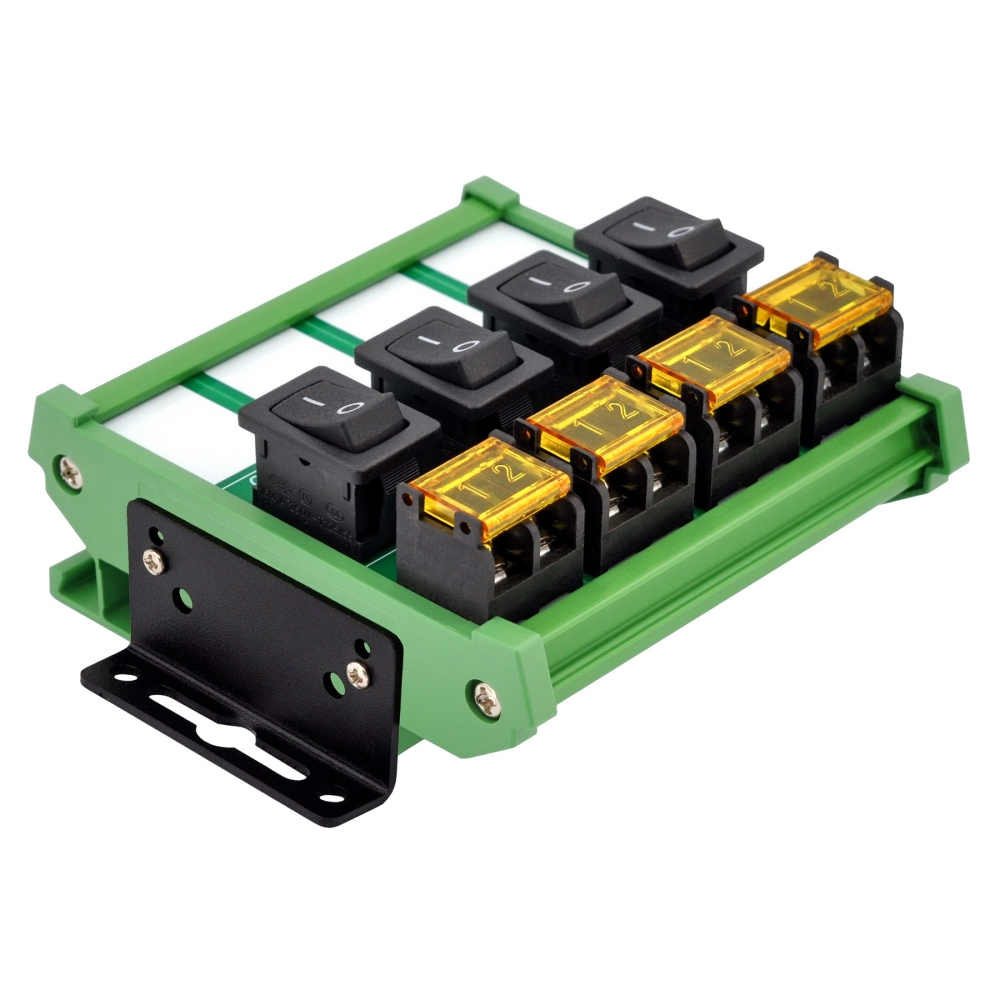 Wall Mount 4 Channel Rocker Switch Module, 10Amp 250VAC / 50VDC
