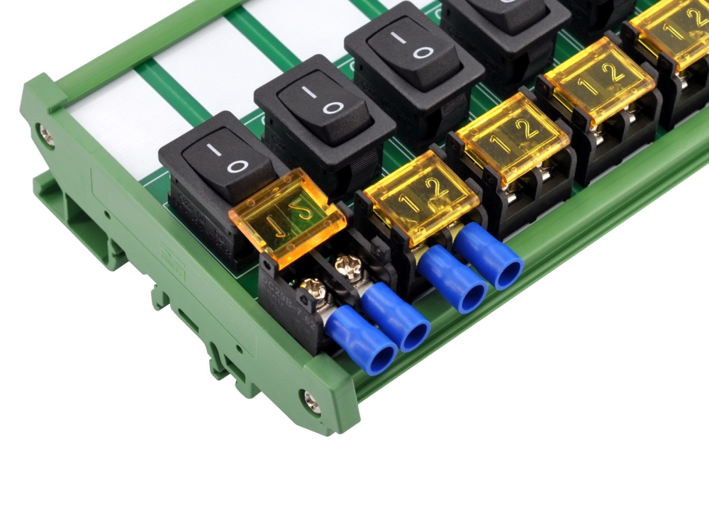 DIN Rail Mount 6 Channel Rocker Switch Module, 10Amp 250VAC / 50VDC