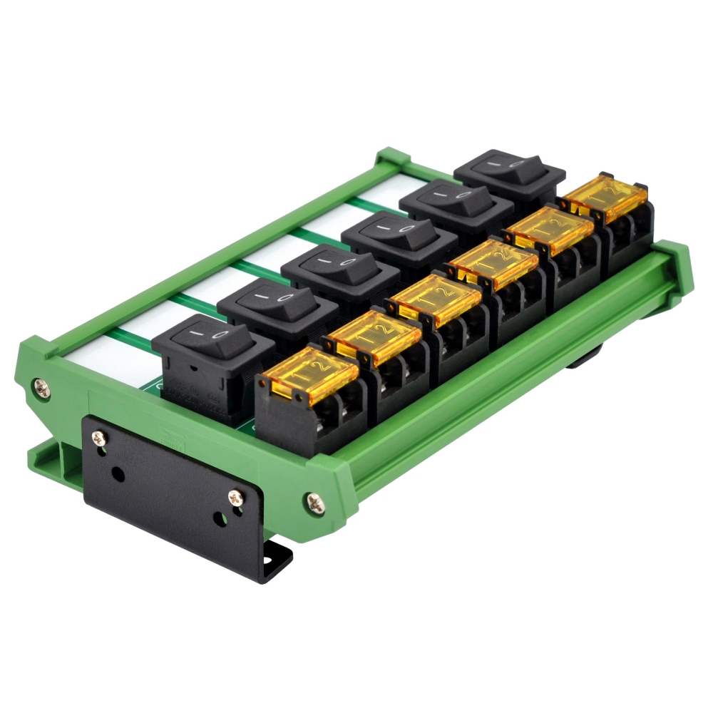Wall Mount 6 Channel Rocker Switch Module, 10Amp 250VAC / 50VDC