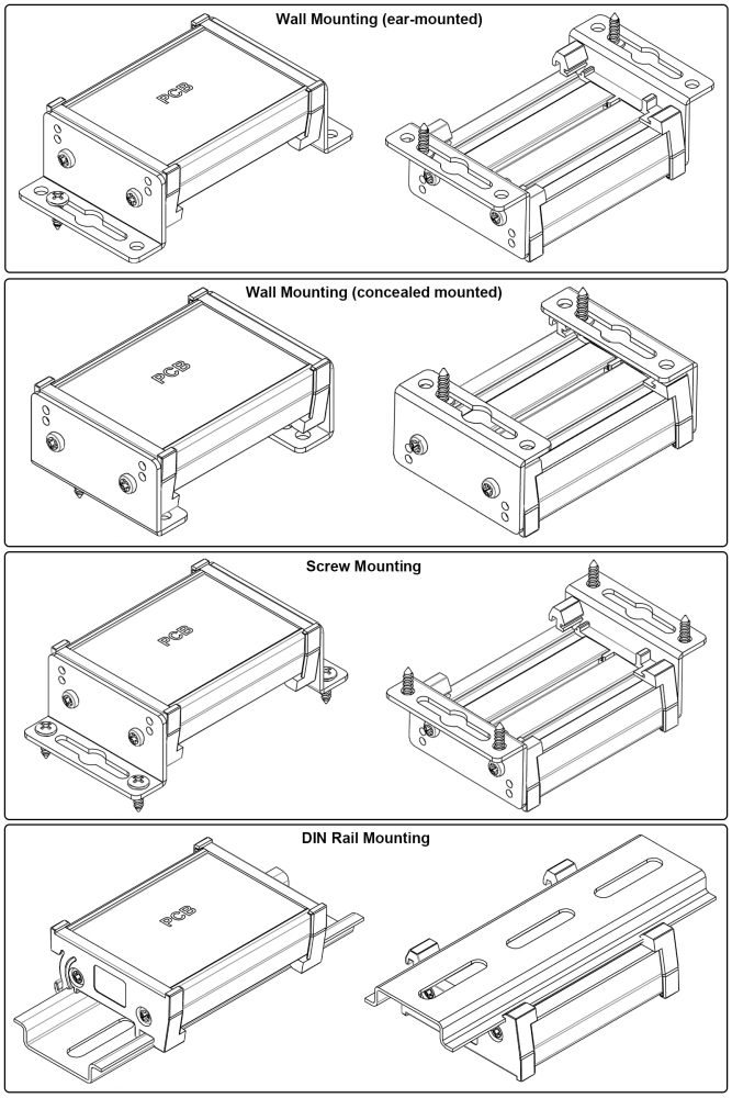 DIN Rail Mount to Wall Mount Adapter Bracket, for DIN Rail Mounting Interface / Relay / Terminal Block Module