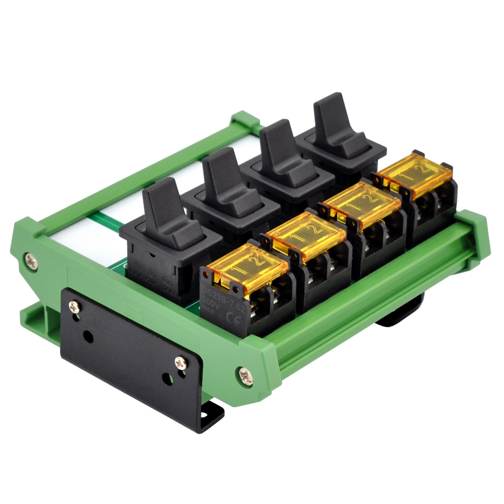 Wall Mount 4 Channel Paddle Rocker Switch Module, 10Amp 250VAC / 50VDC