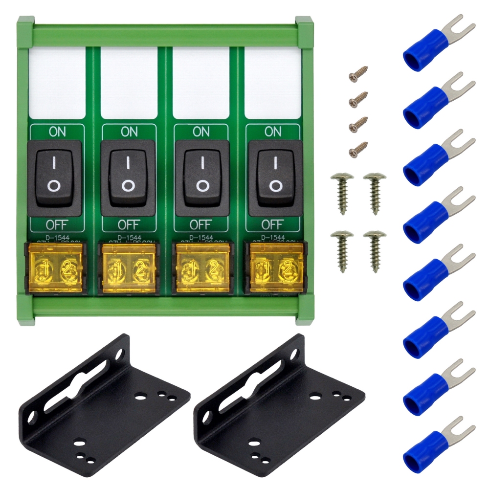 Wall Mount 4 Channel Rocker Switch Module, 10Amp 250VAC / 50VDC