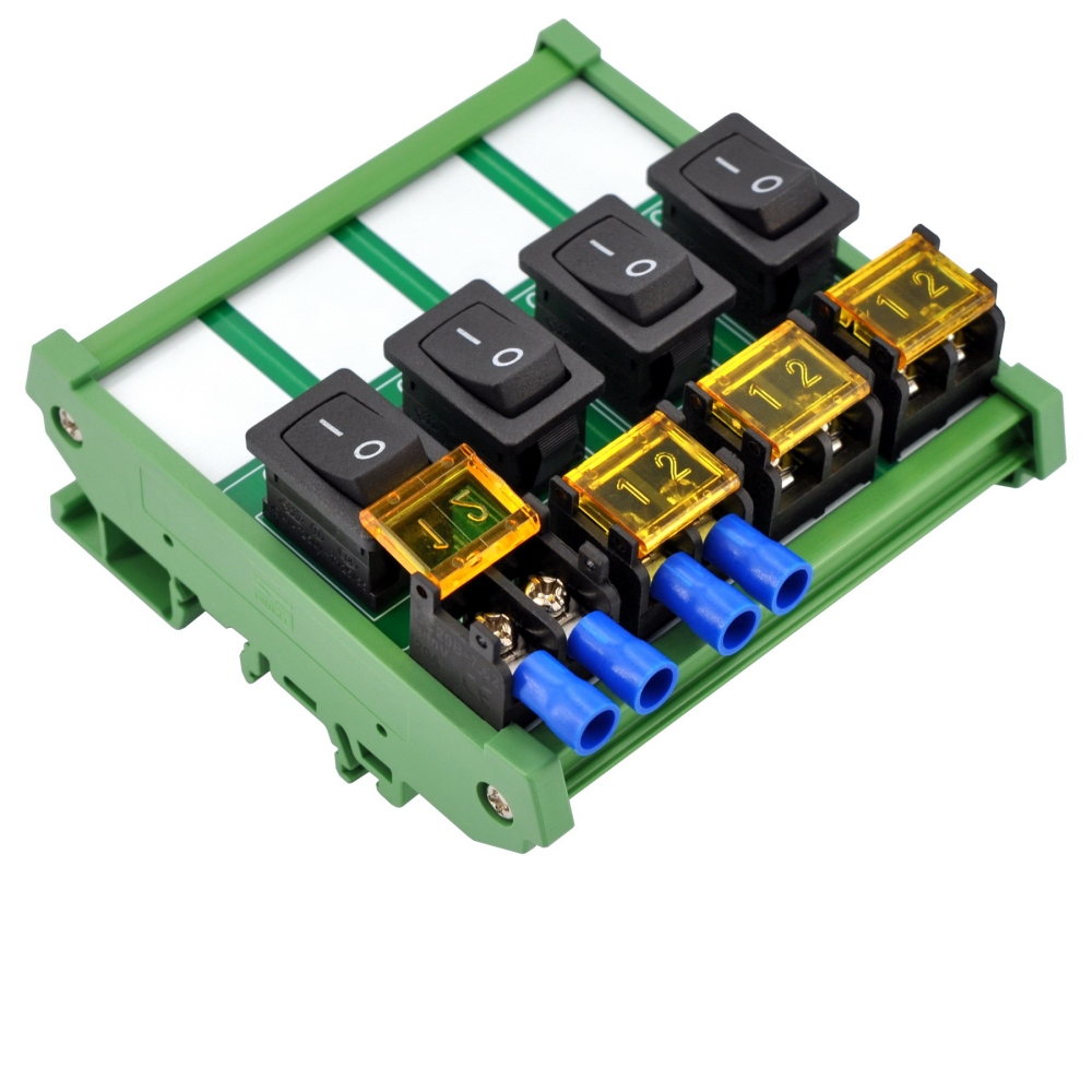 Wall Mount 4 Channel Rocker Switch Module, 10Amp 250VAC / 50VDC
