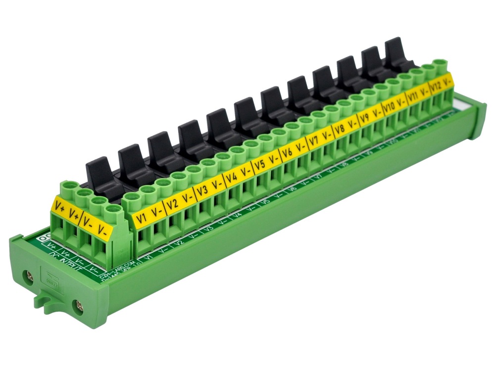 Screw Mount 12 Channel Paddle Rocker Switch DC Power Distribution Strip Module