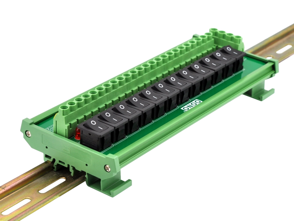 Power Distribution Strip Module Wall Mount 12 Channel Rocker Switch AC 115V 230V Power Distribution ...