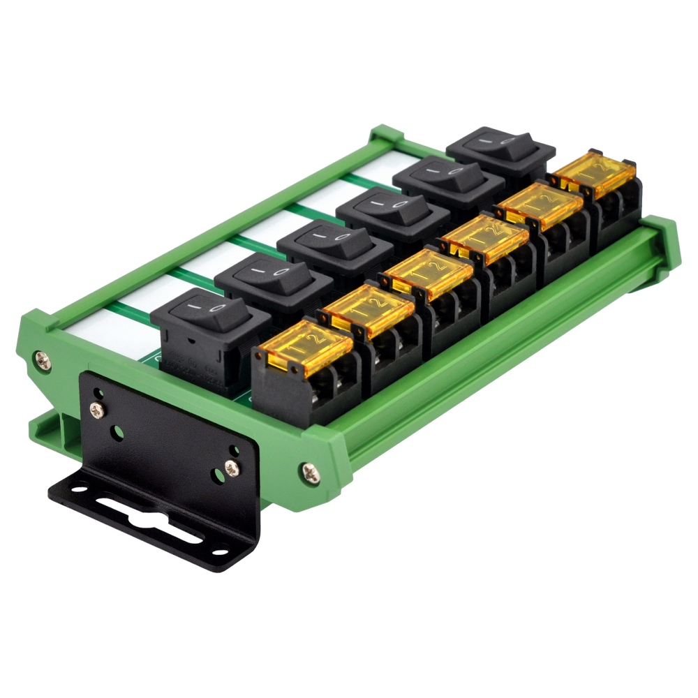 Wall Mount 6 Channel Rocker Switch Module, 10Amp 250VAC / 50VDC