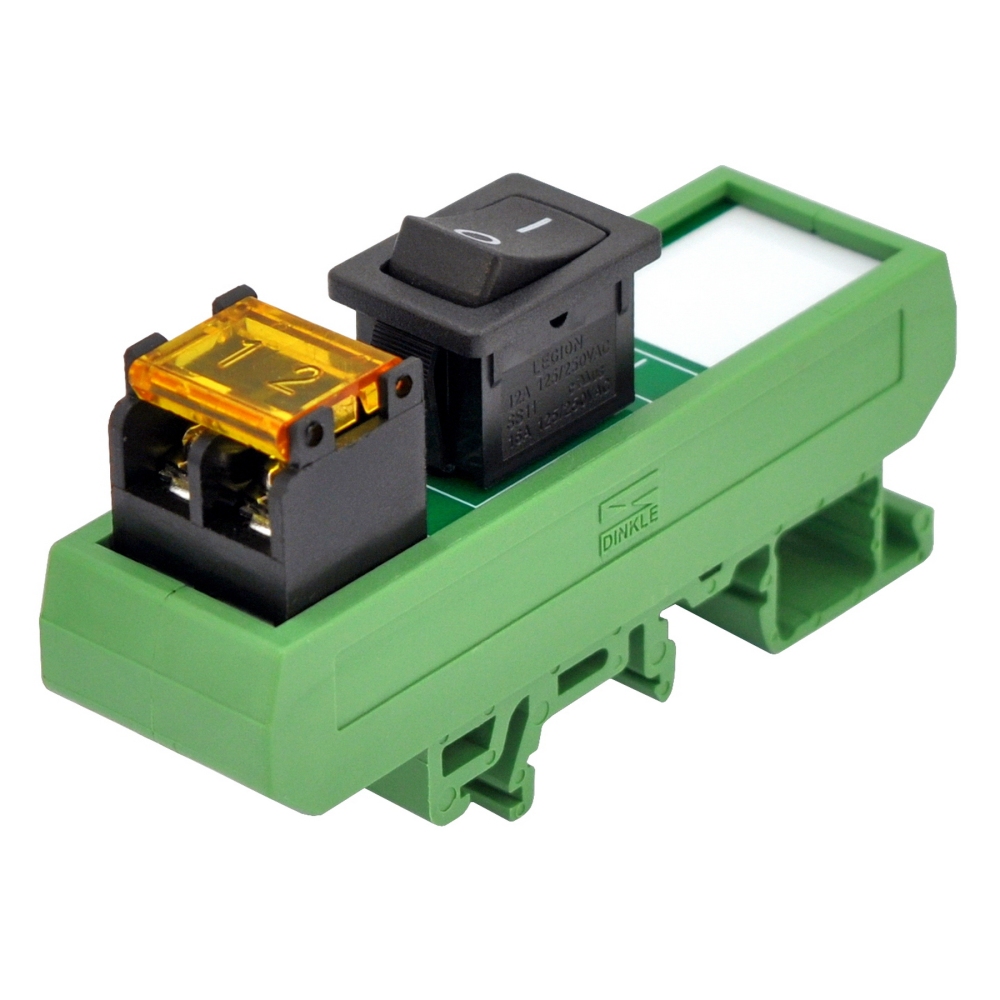 DIN Rail Mount 1 Channel Rocker Switch Module, 10Amp 250VAC / 50VDC
