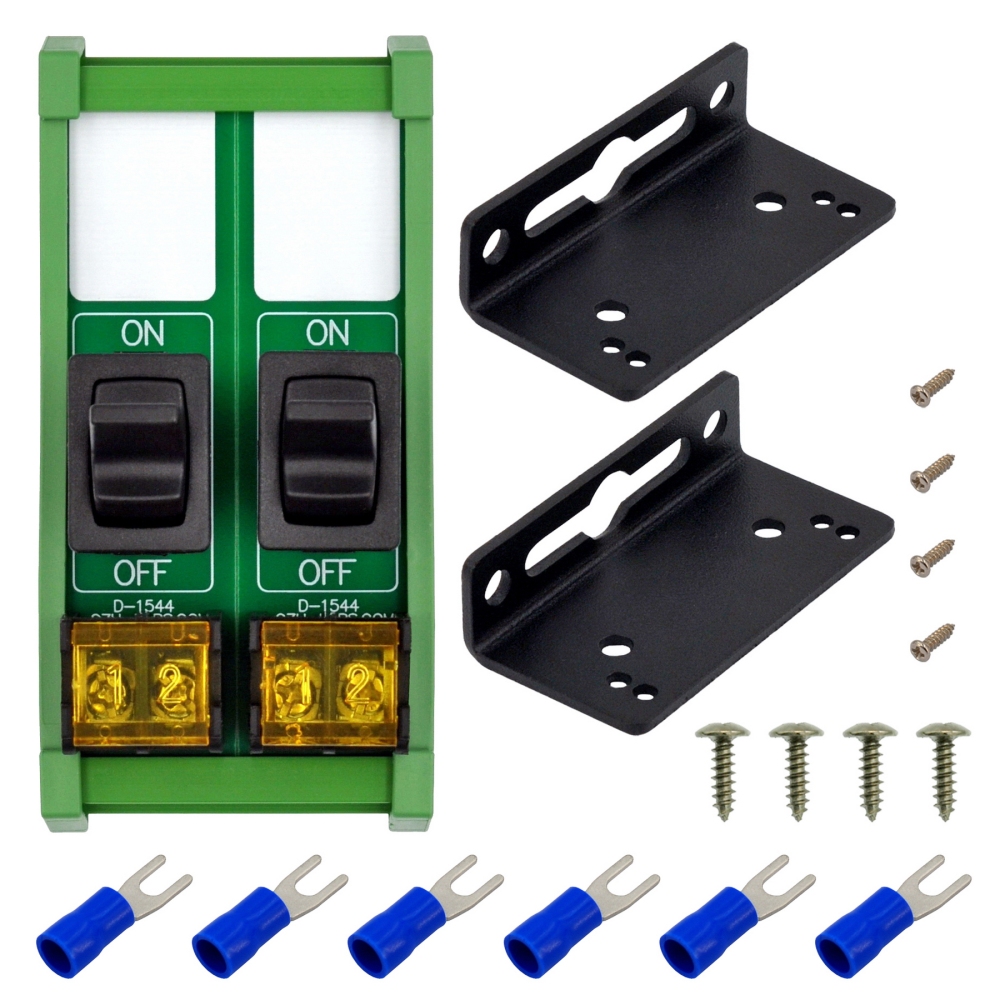 Wall Mount 2 Channel Paddle Rocker Switch Module, 10Amp 250VAC / 50VDC