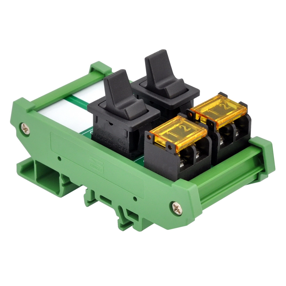 8251 Rocker Switch DIN Rail Mount 2 Channel Paddle Rocker Switch Module, 10Amp 250VAC / 50VDC