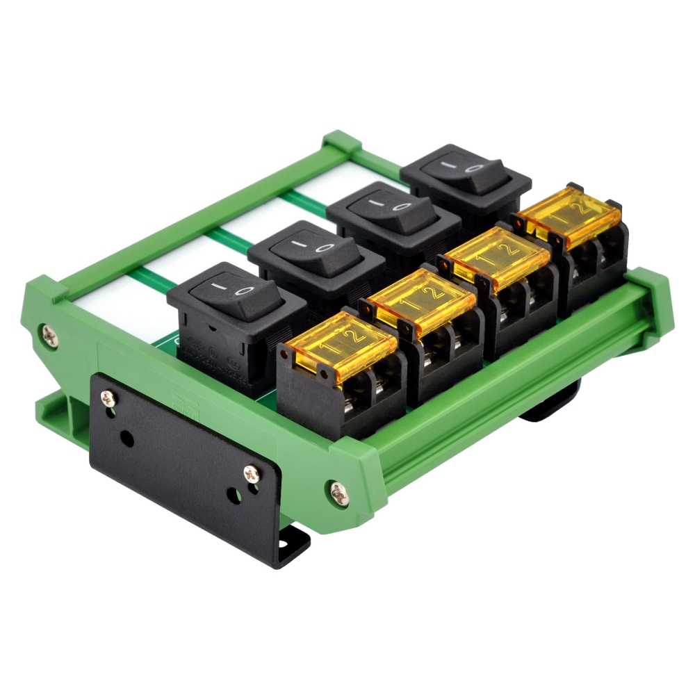 Wall Mount 4 Channel Rocker Switch Module, 10Amp 250VAC / 50VDC
