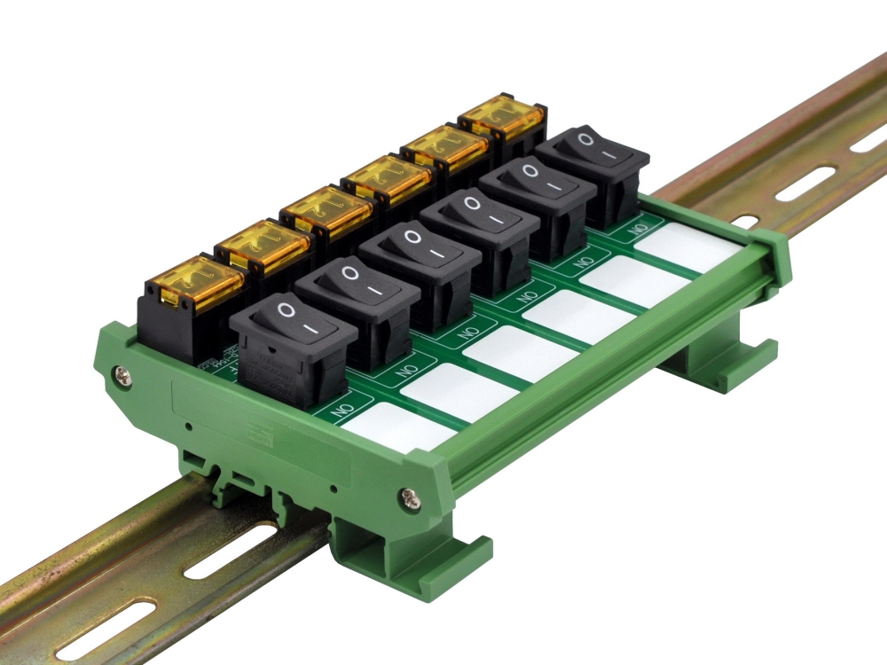 Wall Mount 6 Channel Rocker Switch Module, 10Amp 250VAC / 50VDC