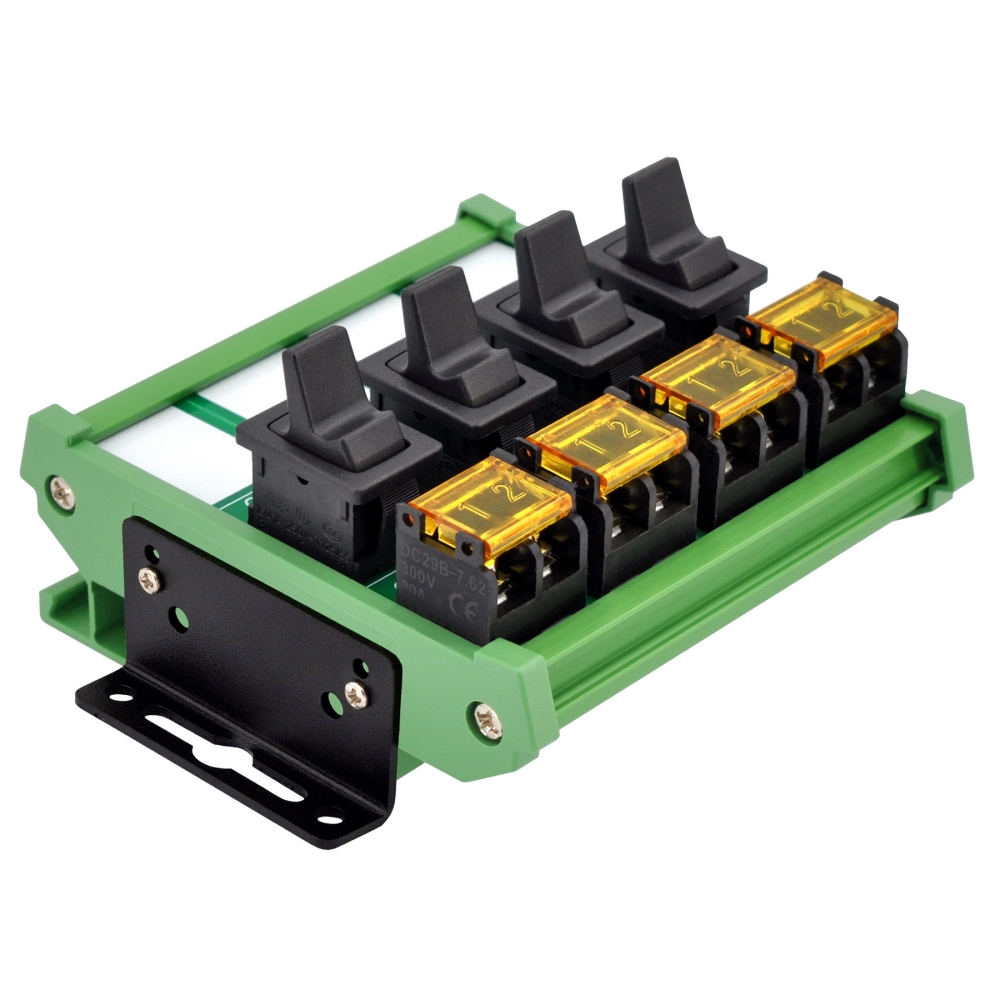 Wall Mount 4 Channel Paddle Rocker Switch Module, 10Amp 250VAC / 50VDC