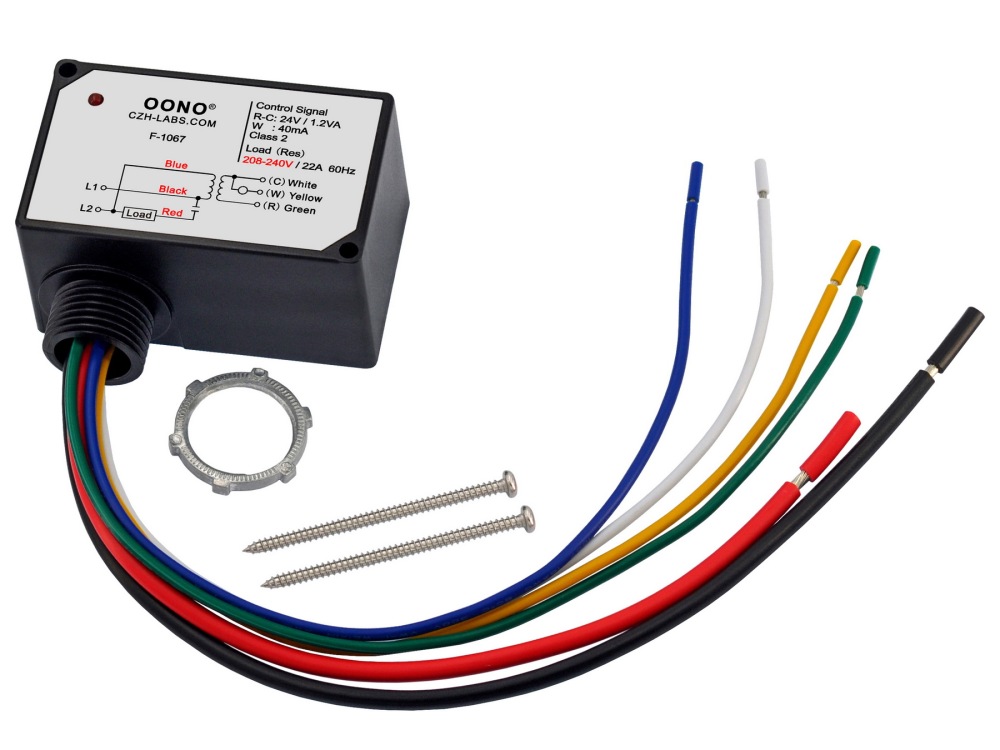 AC208-240V On/Off Switching Electric Heating Relay with Built-in 24V Transformer, OONO F-1067