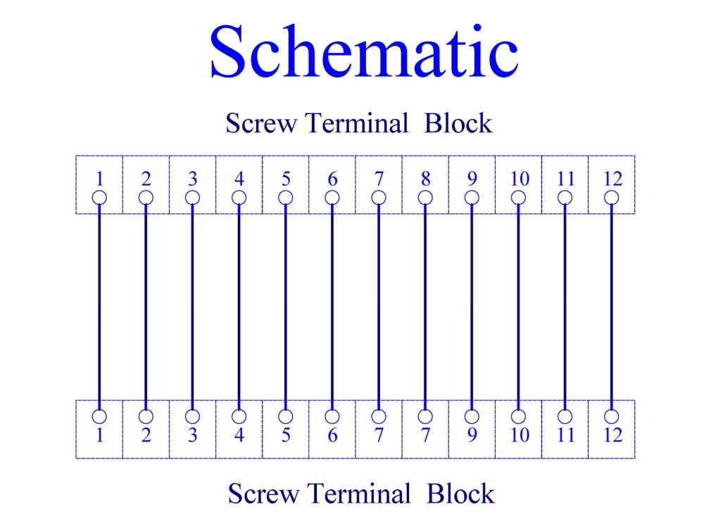 Screw Mount 52Amp 300V 12 Position Screw Terminal Block Distribution Module
