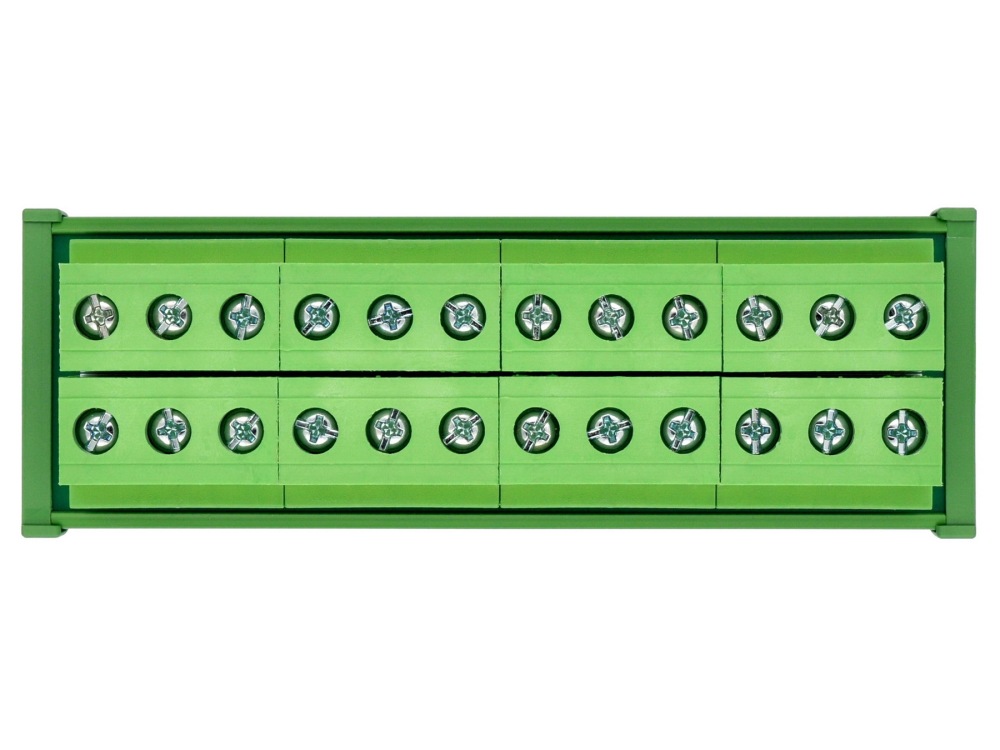 DIN Rail Mount 52Amp 300V 12 Position Screw Terminal Block Distribution Module