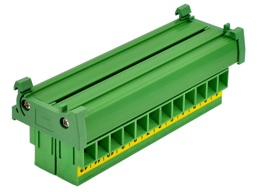 DIN Rail Mount 52Amp 300V 12 Position Screw Terminal Block Distribution Module