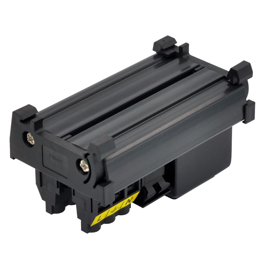 DIN Rail Mount AC 120V NEMA 5-15R Single Receptacle Outlet Power Strip Module, with Rocker Switch Thermal Circuit Breaker Overload Protector