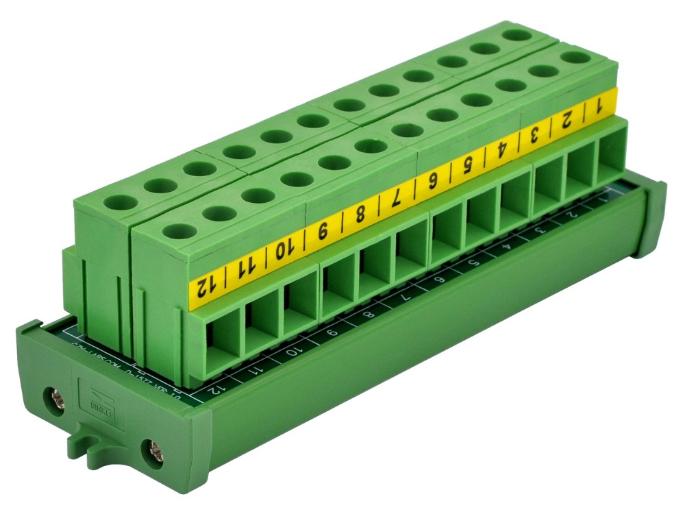 Screw Mount 52Amp 300V 12 Position Screw Terminal Block Distribution Module