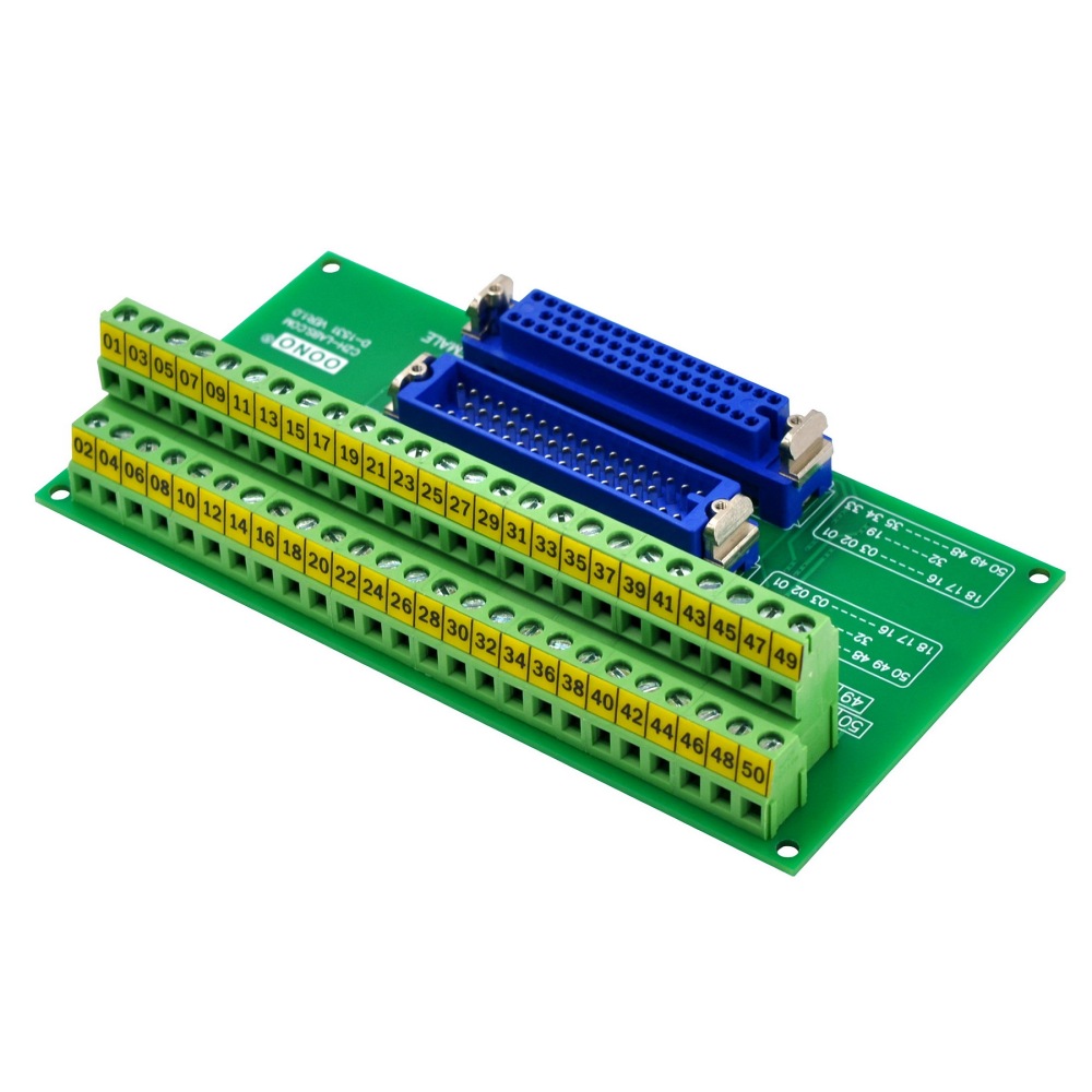 MR50 Male-Female Breakout Board Terminal Block Interface Module, MR-50RMD2 MR-50RFD2
