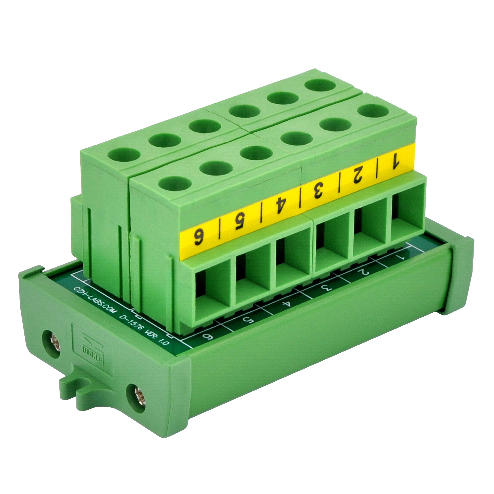 Screw Mount 52Amp 300V 6 Position Screw Terminal Block Distribution Module