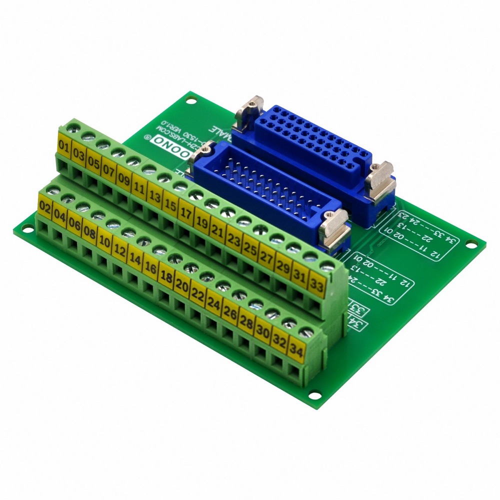 MR34 Male-Female Breakout Board Terminal Block Interface Module, MR-34RMD2 MR-34RFD2