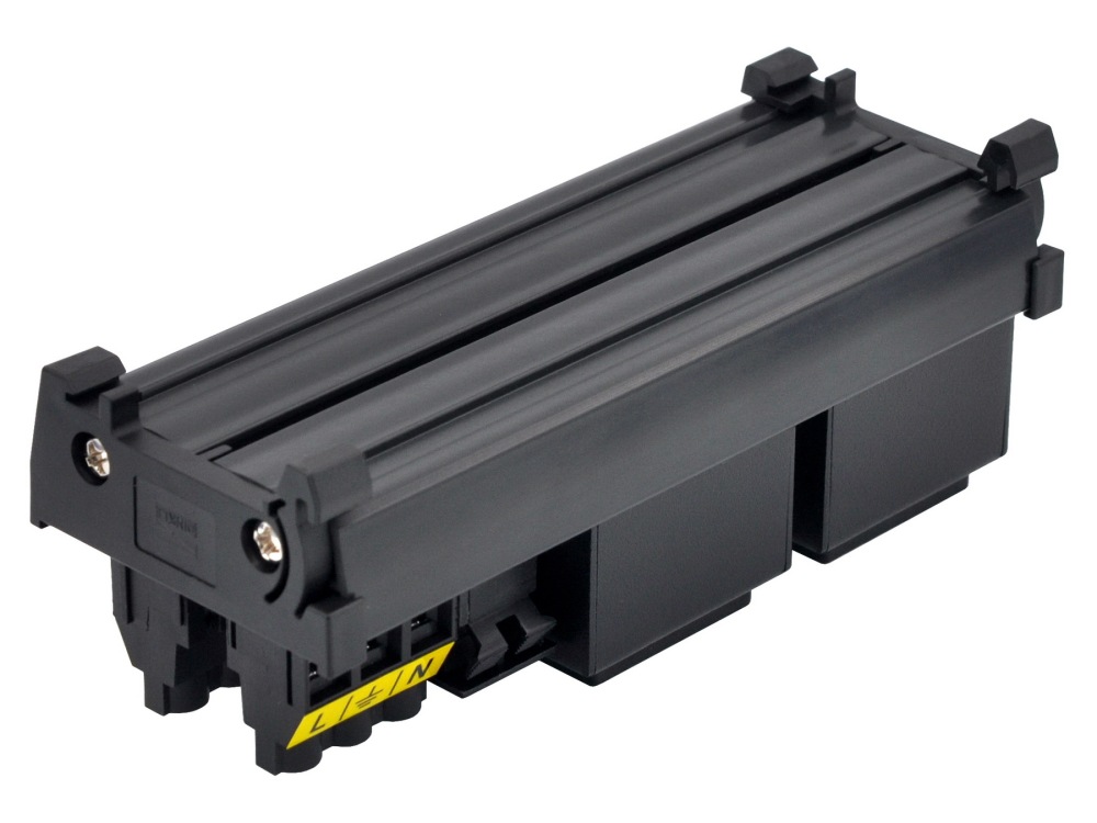 DIN Rail Mount AC 250V IEC320 C13 Double Receptacle Outlet Power Strip Module, with Rocker Switch Thermal Circuit Breaker Overload Protector