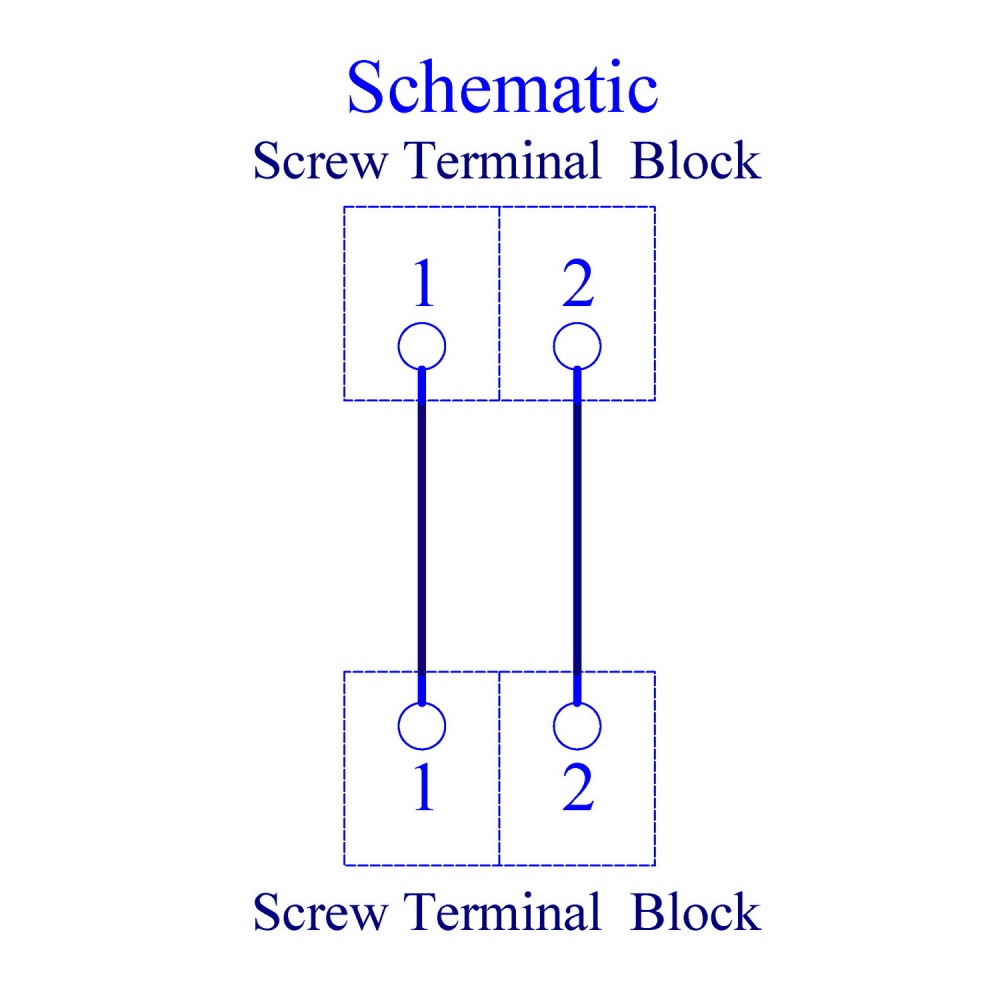 DIN Rail Mount 52Amp 300V 2 Position Screw Terminal Block Distribution Module