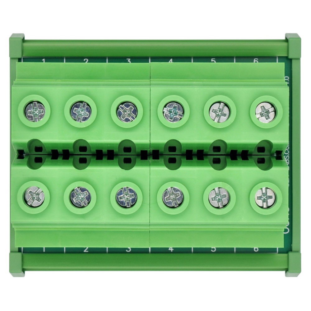 DIN Rail Mount 90Amp 600V 6 Position Screw Terminal Block Distribution Module