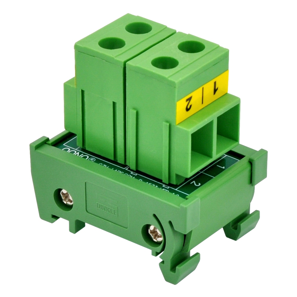 DIN Rail Mount 52Amp 300V 2 Position Screw Terminal Block Distribution Module