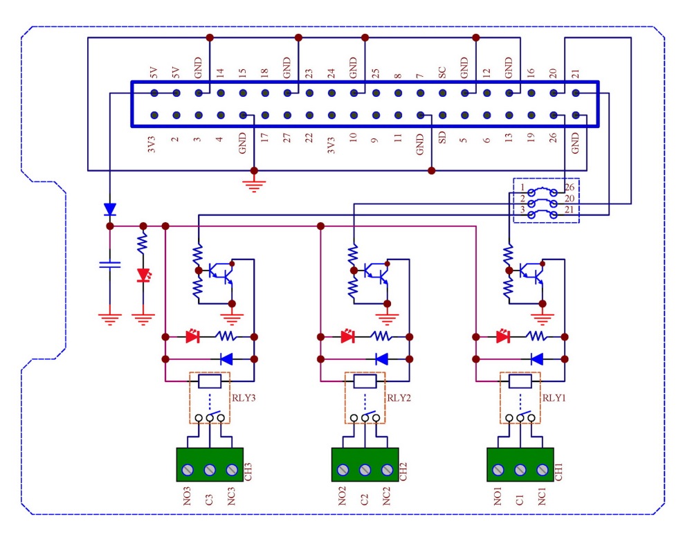 Electronics-Salon RPi Power Relay Board Expansion Module, for Raspberry Pi 5 4B 3B+ 3B 3A+ 2B B+ A+