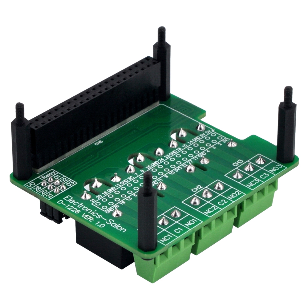 Electronics-Salon RPi Power Relay Board Expansion Module, for Raspberry Pi 5 4B 3B+ 3B 3A+ 2B B+ A+