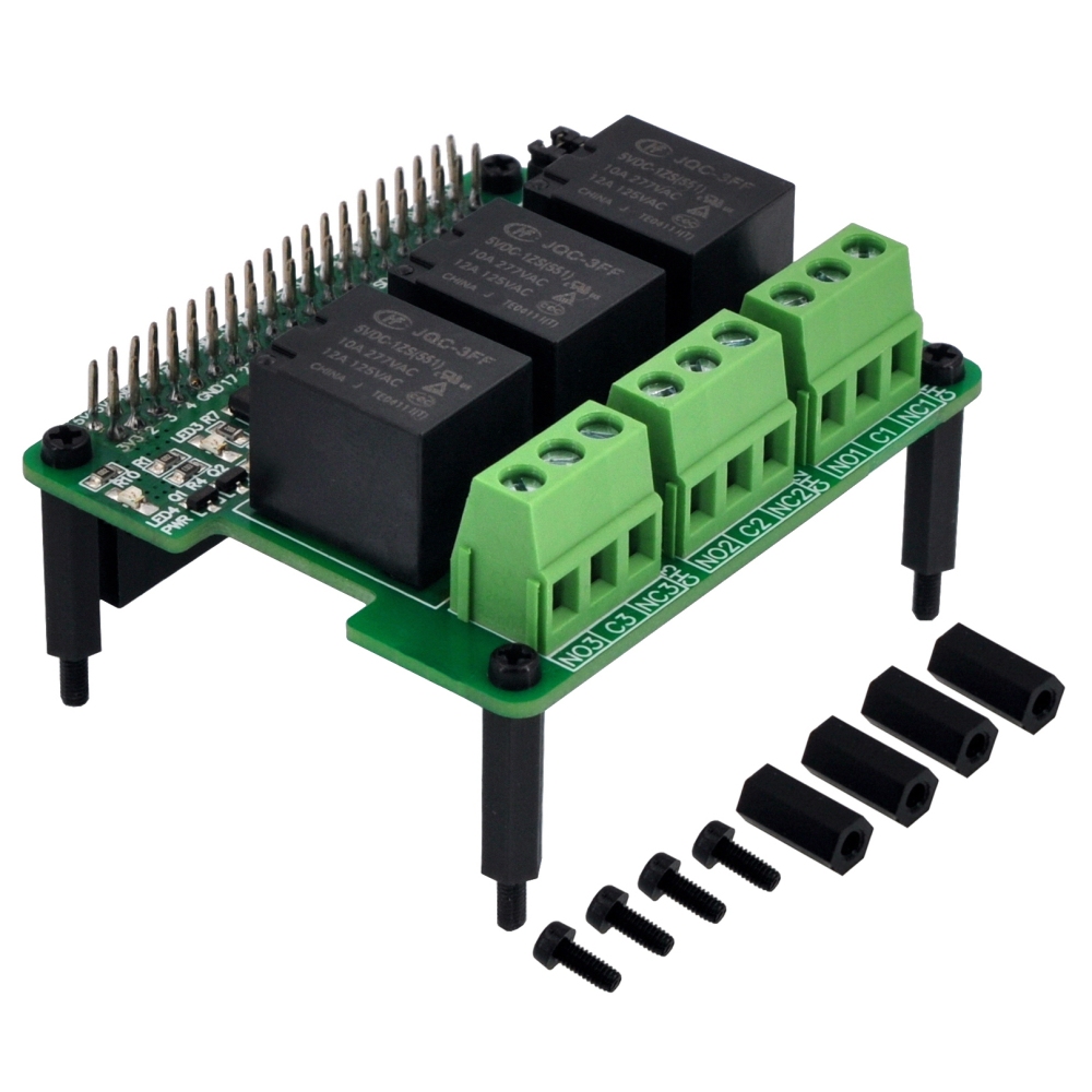 Electronics-Salon RPi Power Relay Board Expansion Module, for Raspberry Pi 5 4B 3B+ 3B 3A+ 2B B+ A+