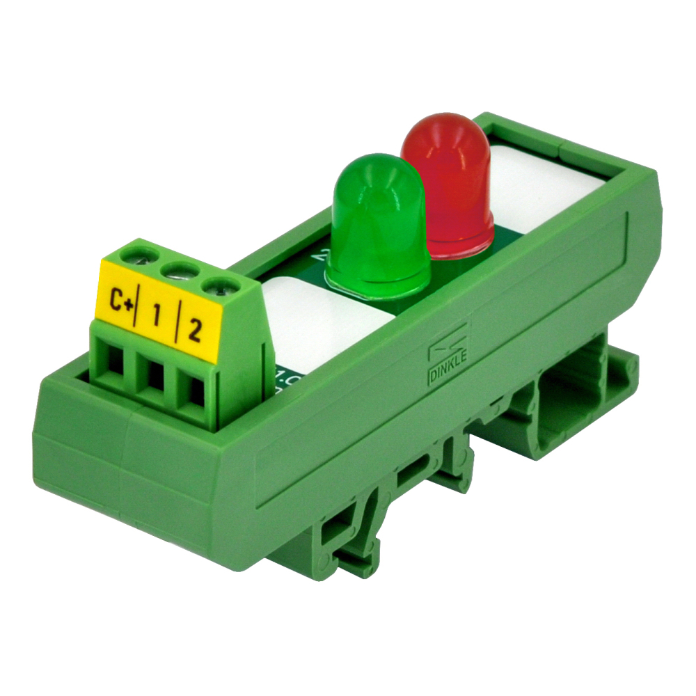 DIN Rail Mount DC 5-32V Common Positive Red-Green 10mm LED Indicator Light Module