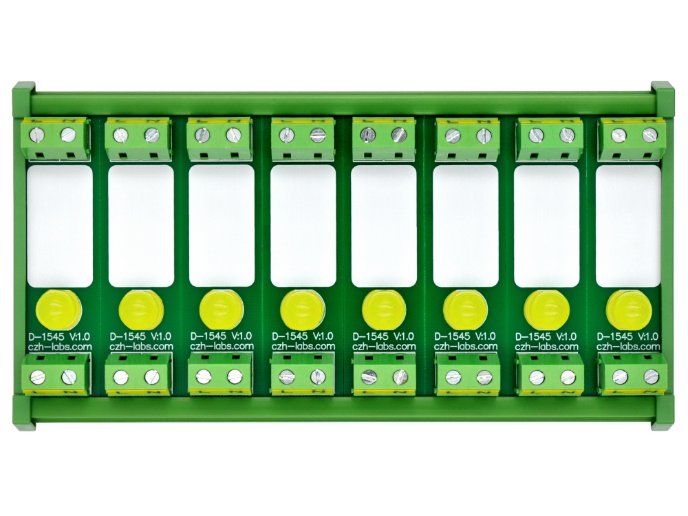 DIN Rail Mount AC 60-280V 8 Channel Yellow 10mm LED Indicator Light Module