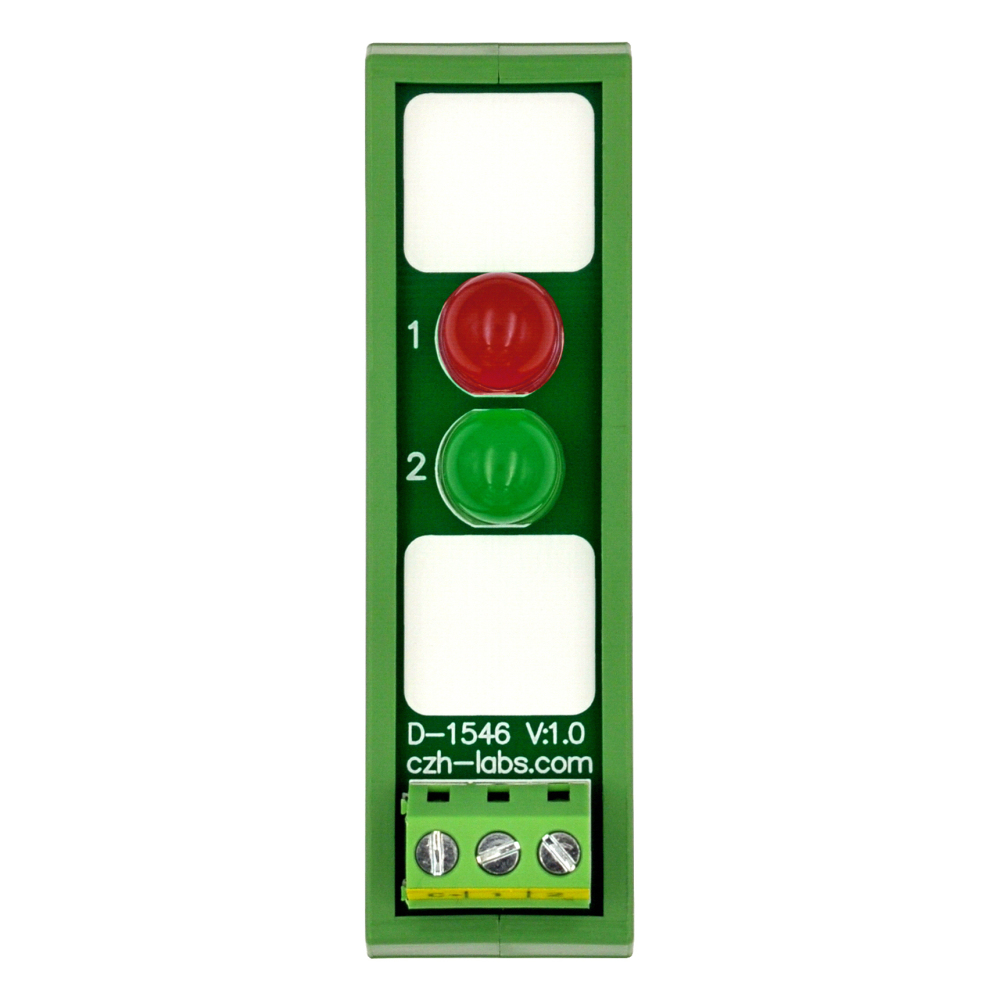 DIN Rail Mount DC 5-32V Common Negative Red-Green 10mm LED Indicator Light Module