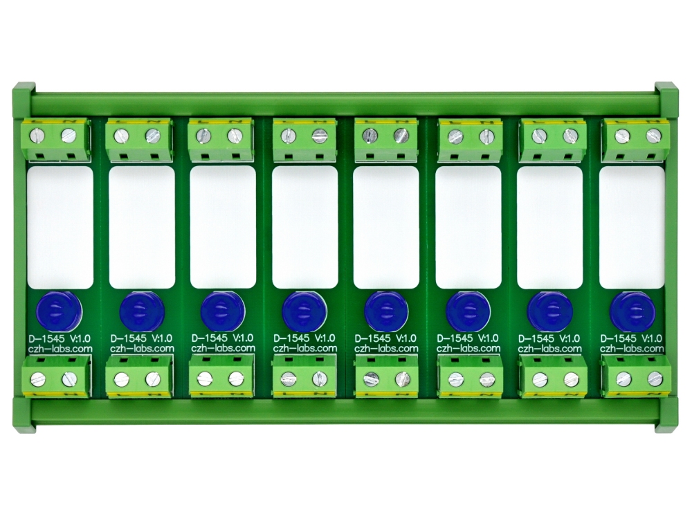 DIN Rail Mount AC 60-280V 8 Channel Blue 10mm LED Indicator Light Module