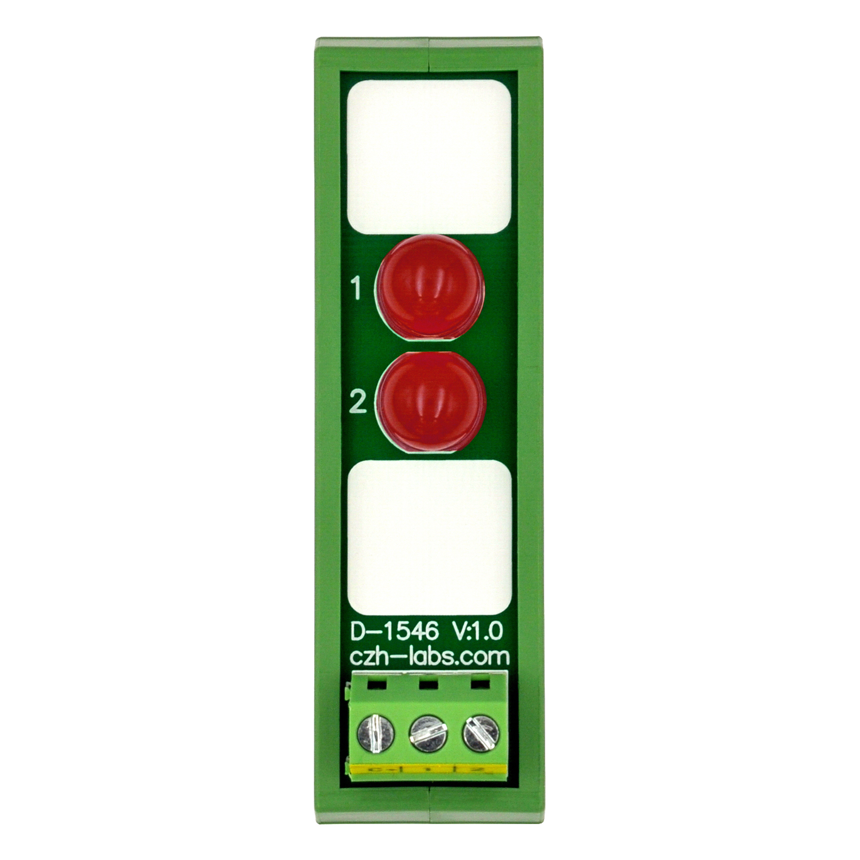 DIN Rail Mount DC 5-32V Common Negative 2 Red 10mm LED Indicator Light ...