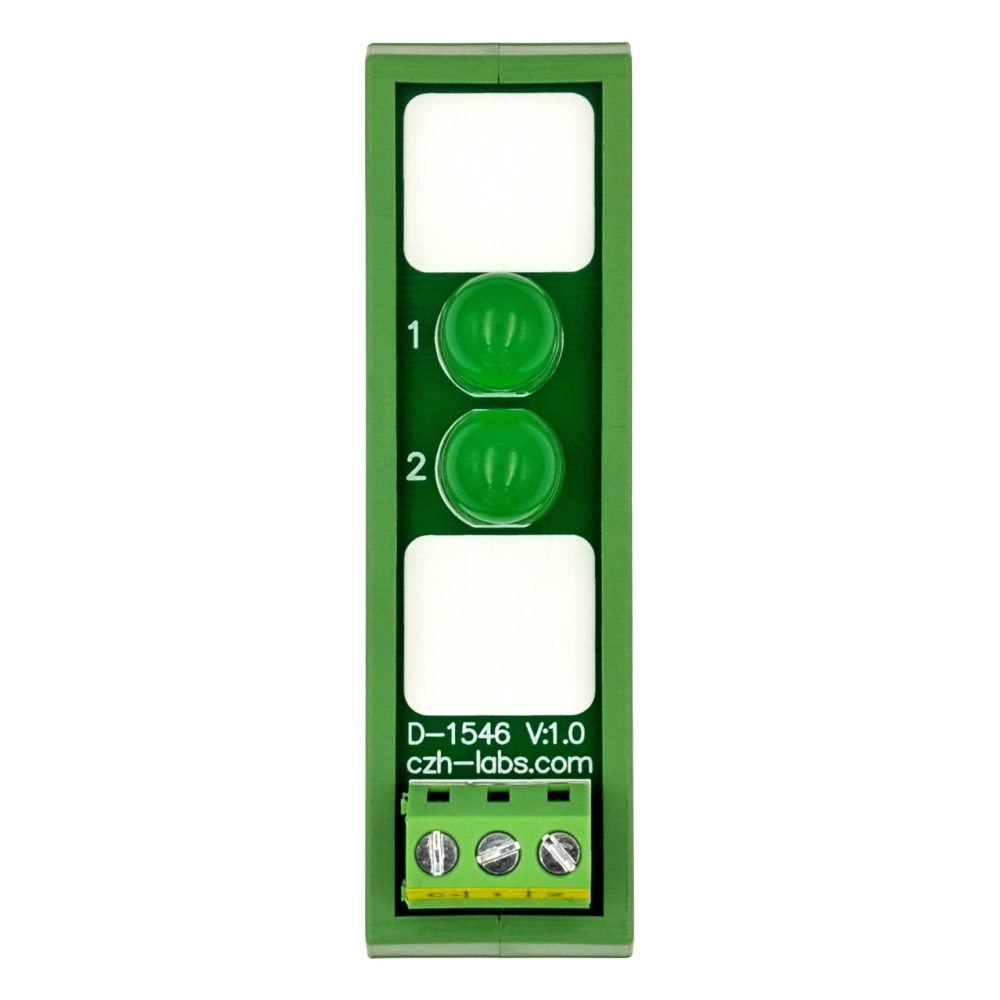 DIN Rail Mount DC 5-32V Common Positive 2 Green 10mm LED Indicator Light Module