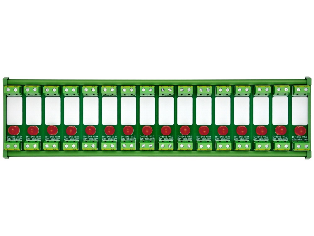 DIN Rail Mount AC 60-280V 16 Channel Red 10mm LED Indicator Light Module