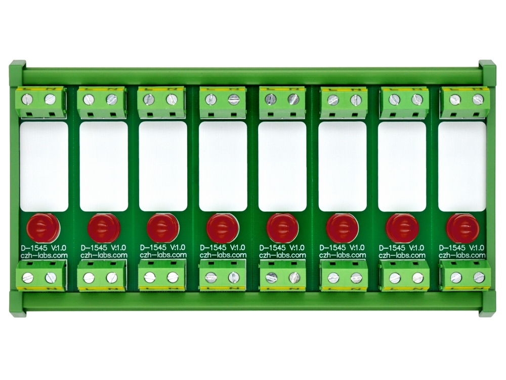 DIN Rail Mount AC 60-280V 8 Channel Red 10mm LED Indicator Light Module