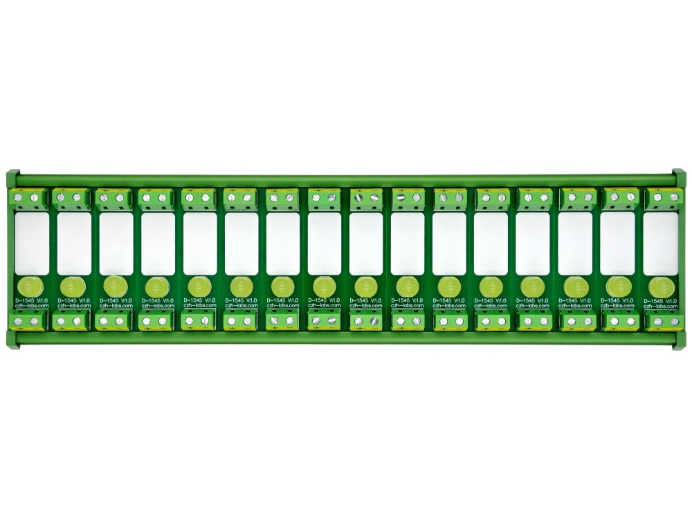 DIN Rail Mount DC 5-32V 16 Channel Yellow 10mm LED Indicator Light Module