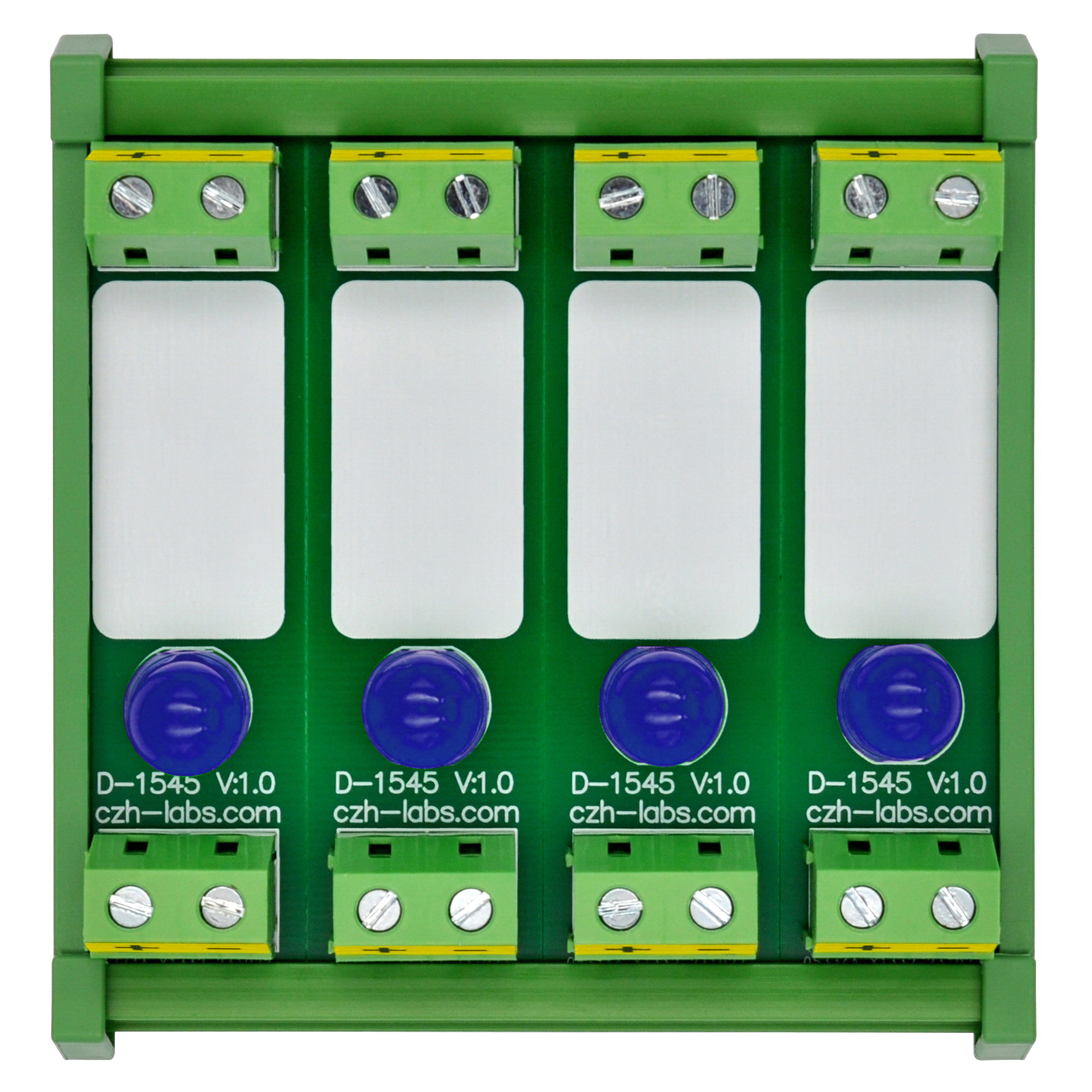 4 Channel Led Color Code DIN Rail Mount AC/DC 5-32V 4 Channel Blue 10mm LED Indicator Light Module