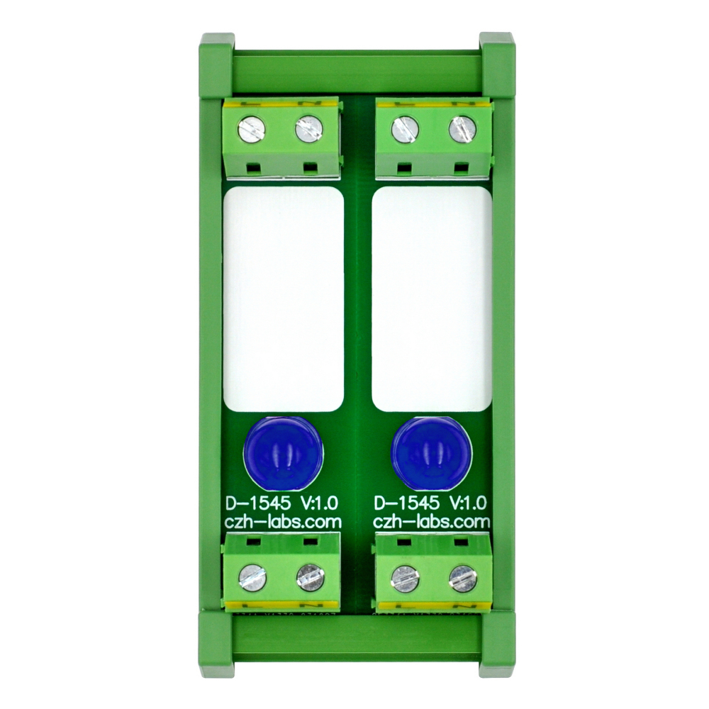 DIN Rail Mount AC 60-280V 2 Channel Blue 10mm LED Indicator Light Module