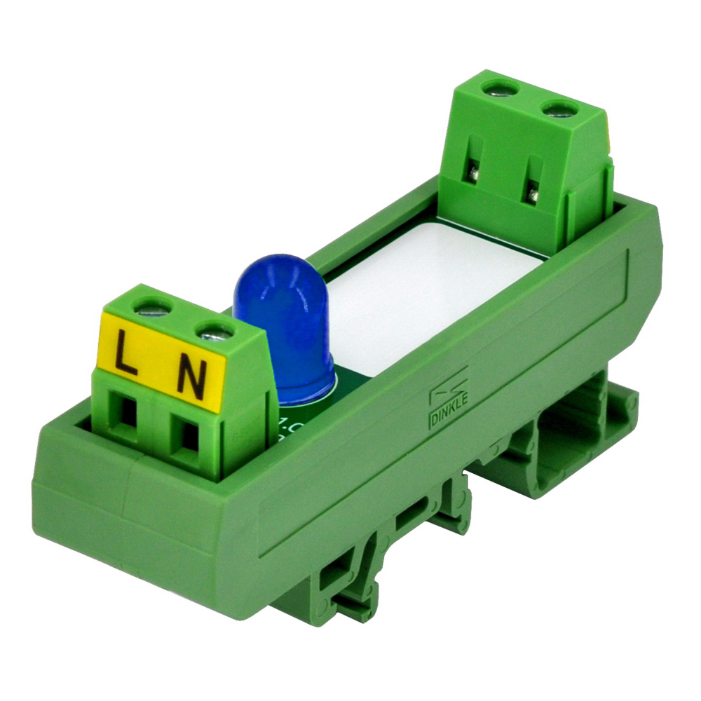 DIN Rail Mount AC 60-280V 1 Channel Blue 10mm LED Indicator Light Module
